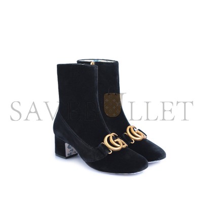 GUCCI DOUBLE G LOGO VELVET BOOTS 